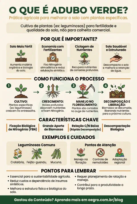 Infográfico educativo sobre Adubo Verde