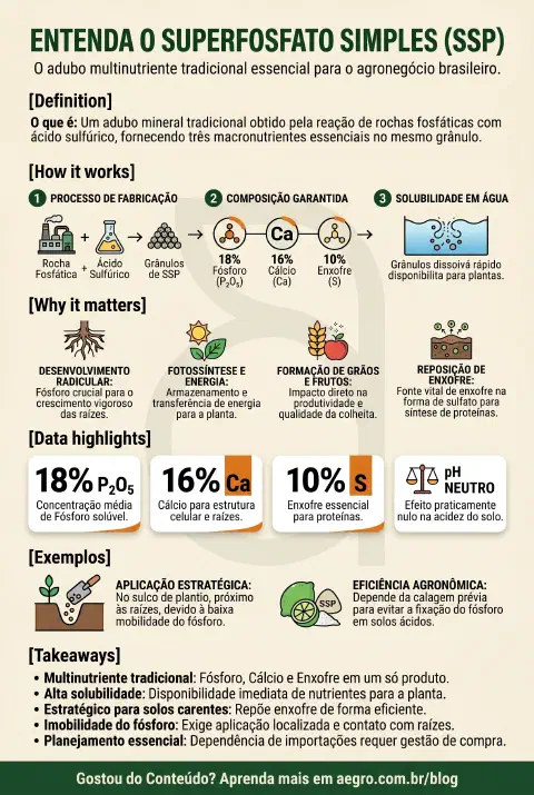 Infográfico educativo sobre Adubos Super Simples