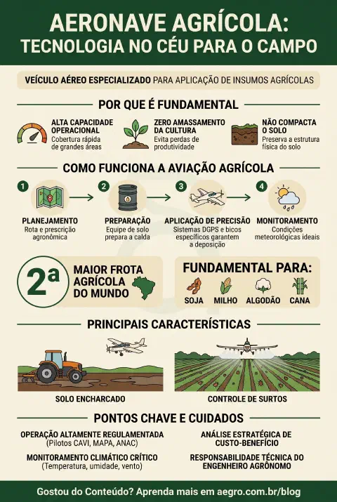 Infográfico educativo sobre Aeronave Agricola