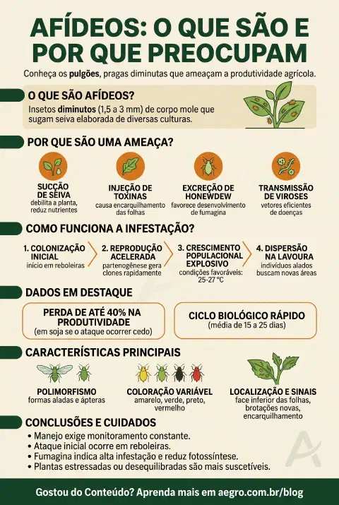 Infográfico educativo sobre Afídeos