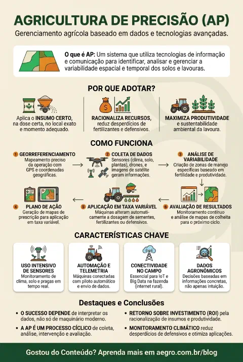 Infográfico educativo sobre Agricultura De Precisao O Que E