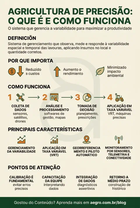 Infográfico educativo sobre agricultura de precisão