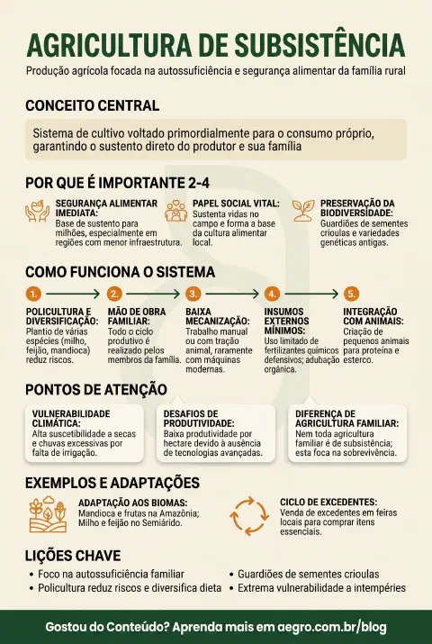 Infográfico educativo sobre Agricultura De Subsistência