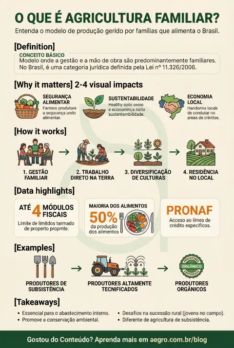 Infográfico educativo sobre Agricultura Familiar O Que E