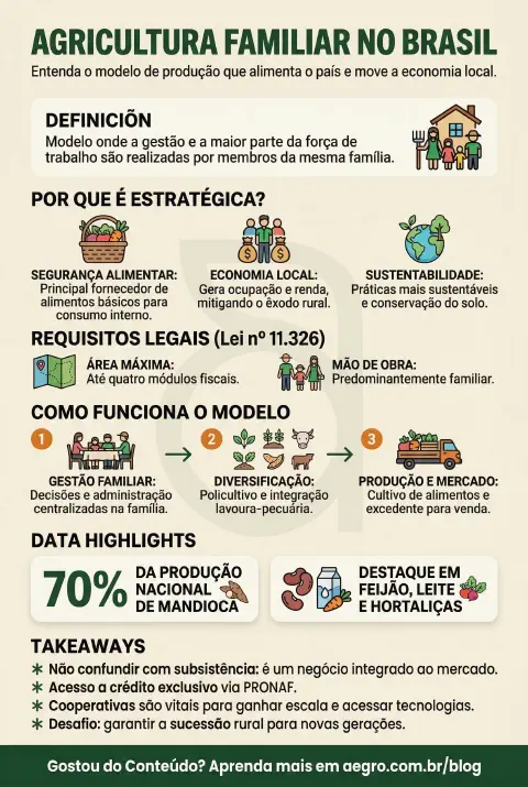 Infográfico educativo sobre Agricultura Familiar
