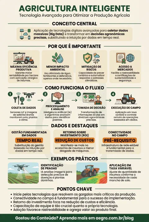 Infográfico educativo sobre Agricultura Inteligente