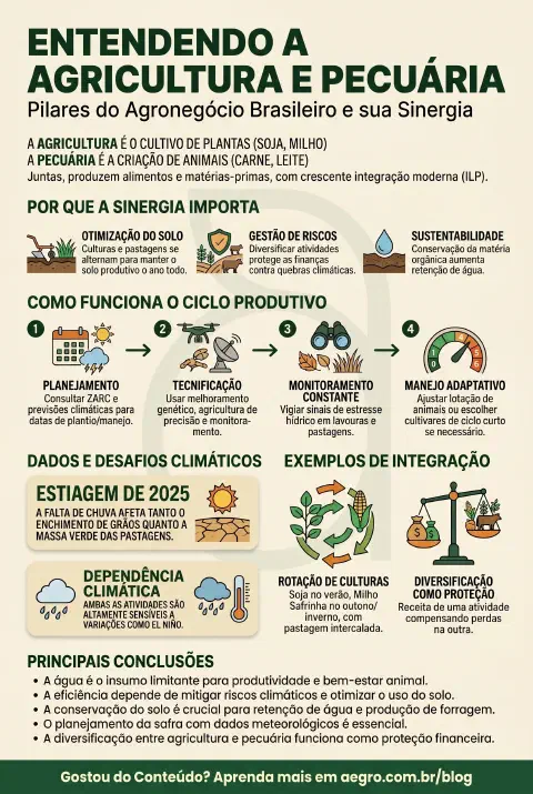 Infográfico educativo sobre Agricultura Pecuaria