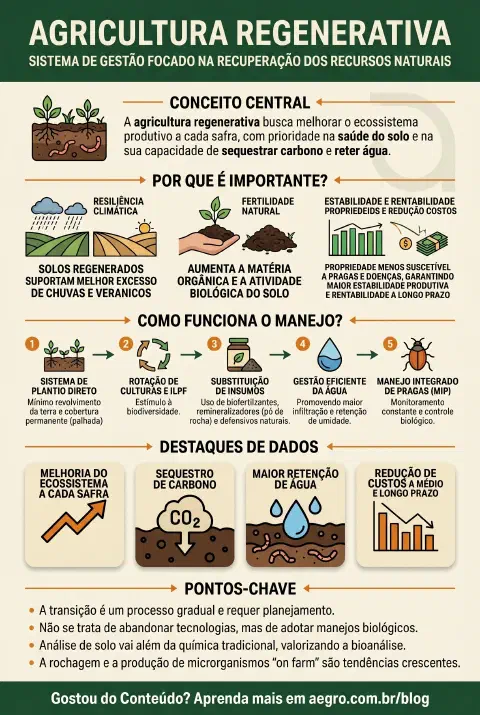 Infográfico educativo sobre Agricultura Regenerativa