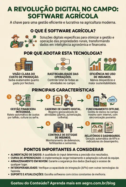 Infográfico educativo sobre Agriculture Software