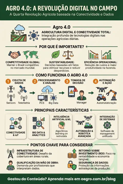 Infográfico educativo sobre Agro 4.0