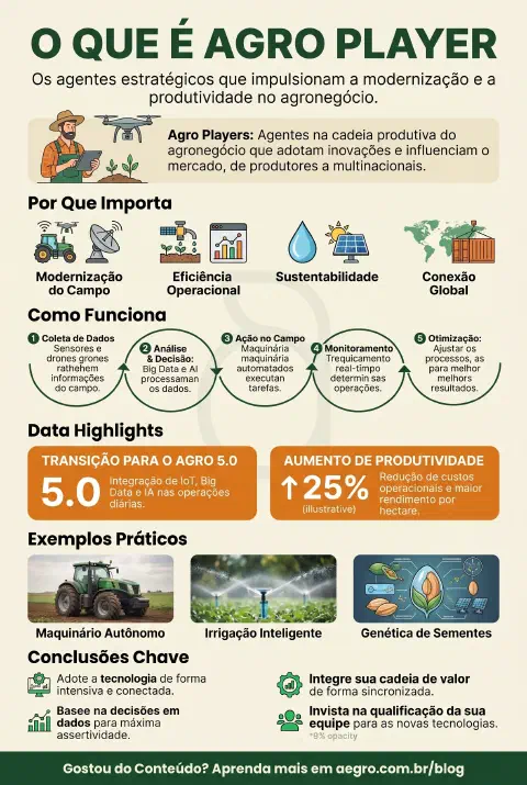 Infográfico educativo sobre Agro Player