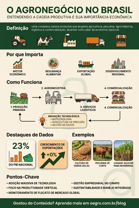 Infográfico educativo sobre Agronegócio No Brasil