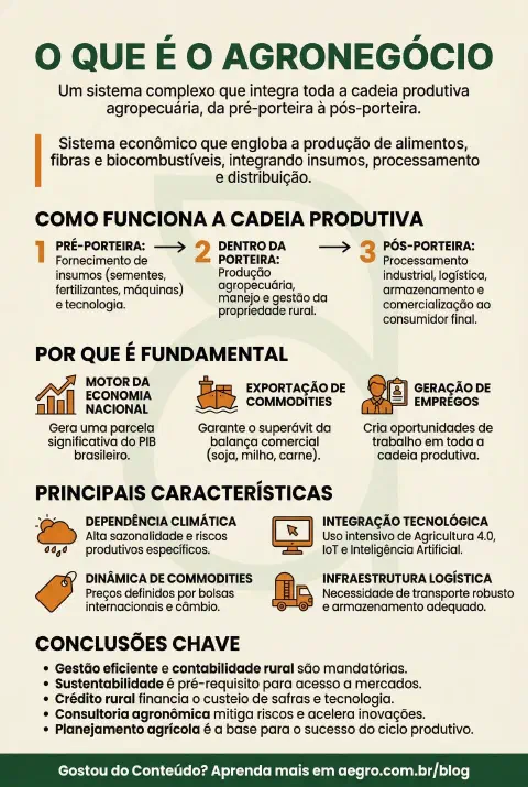 Infográfico educativo sobre Agronegocio