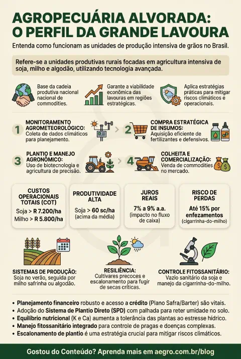 Infográfico educativo sobre Agropecuaria Alvorada