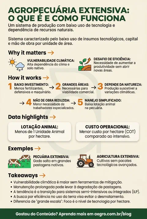 Infográfico educativo sobre Agropecuaria Extensiva