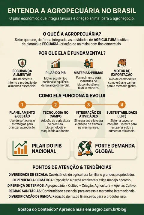Infográfico educativo sobre Agropecuaria O Que E