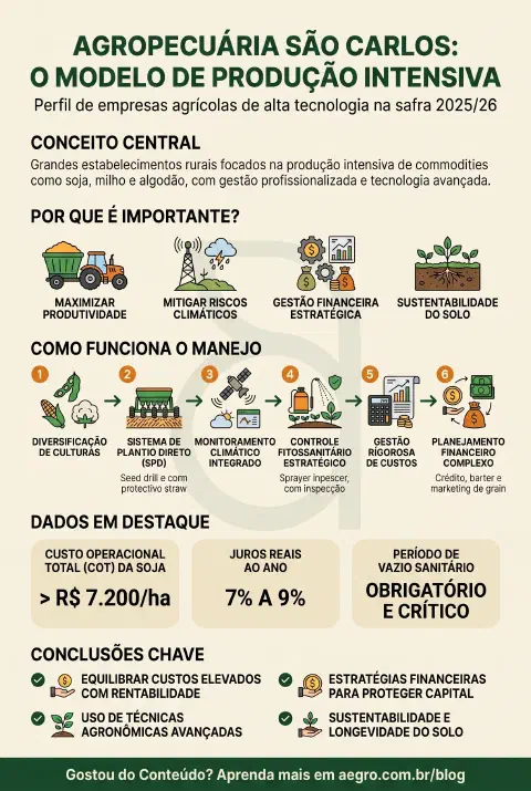 Infográfico educativo sobre Agropecuaria Sao Carlos