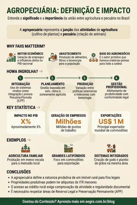 Infográfico educativo sobre Agropecuaria Significa