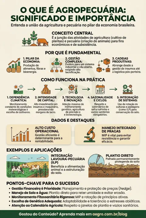 Infográfico educativo sobre Agropecuaria Significado