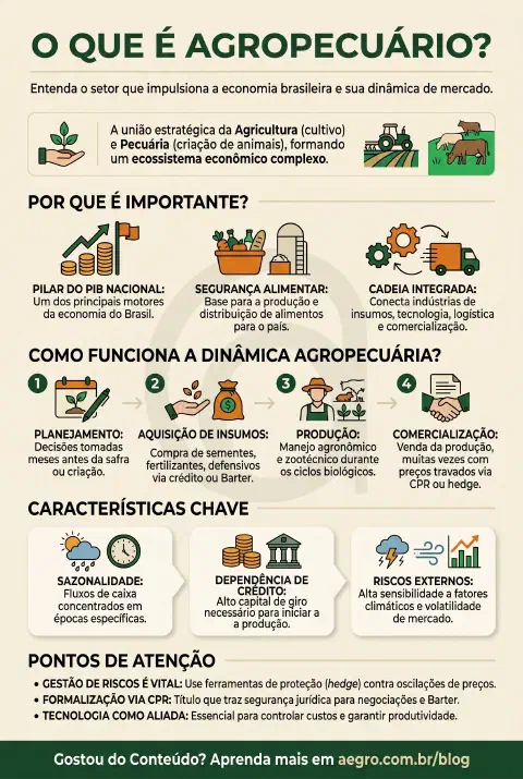 Infográfico educativo sobre Agropecuario O Que E