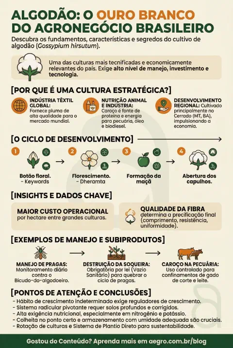 Infográfico educativo sobre Algodao