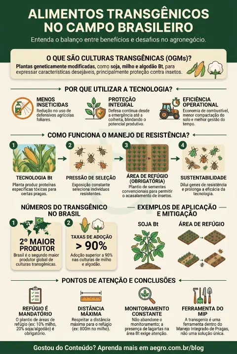 Infográfico educativo sobre Alimento Transgenico Vantagem E Desvantagem