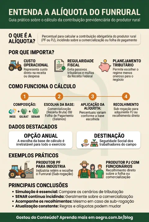 Infográfico educativo sobre Aliquota Funrural