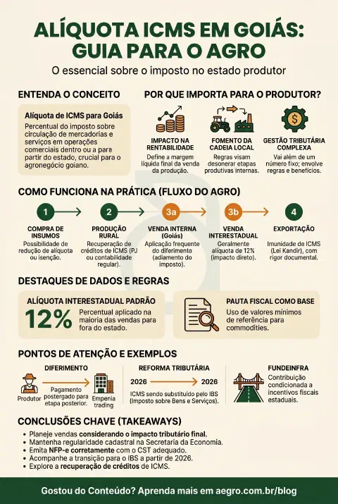 Infográfico educativo sobre Aliquota Icms Para Goias