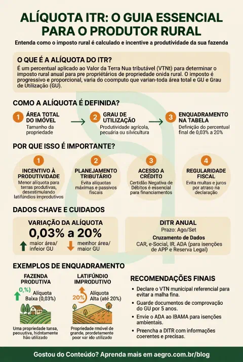 Infográfico educativo sobre Aliquota Itr