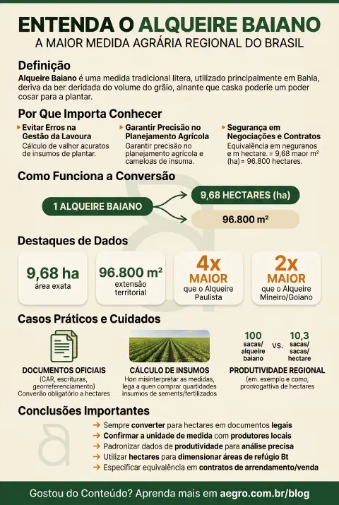 Infográfico educativo sobre Alqueire Baiano