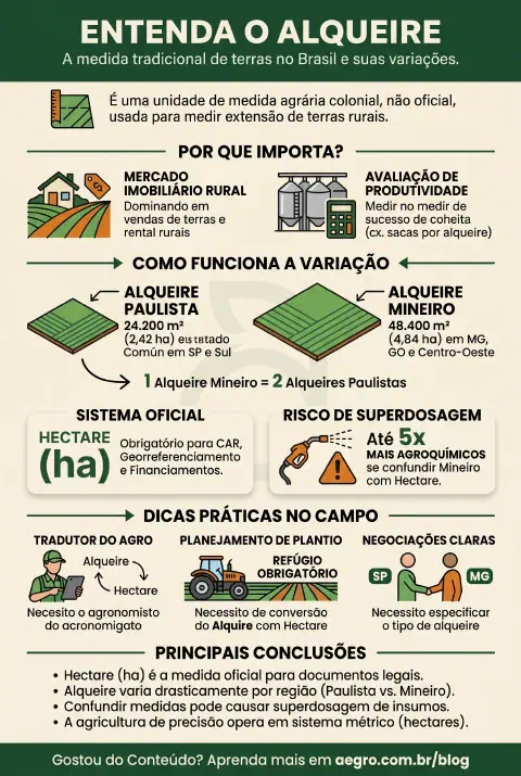 Infográfico educativo sobre Alqueire