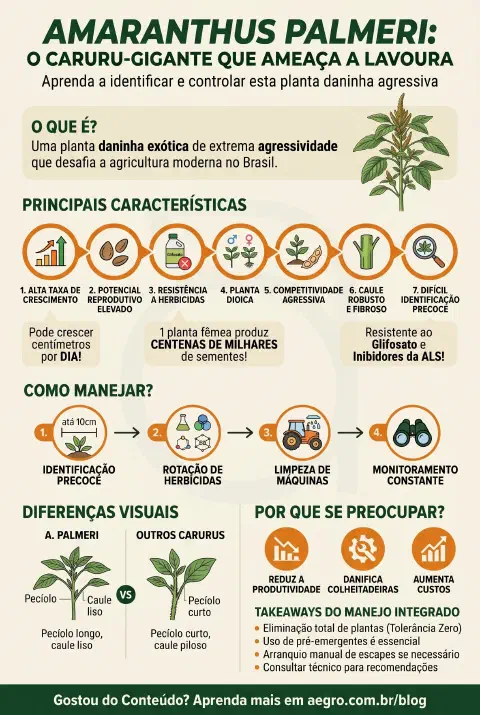 Infográfico educativo sobre Amaranthus Palmeri