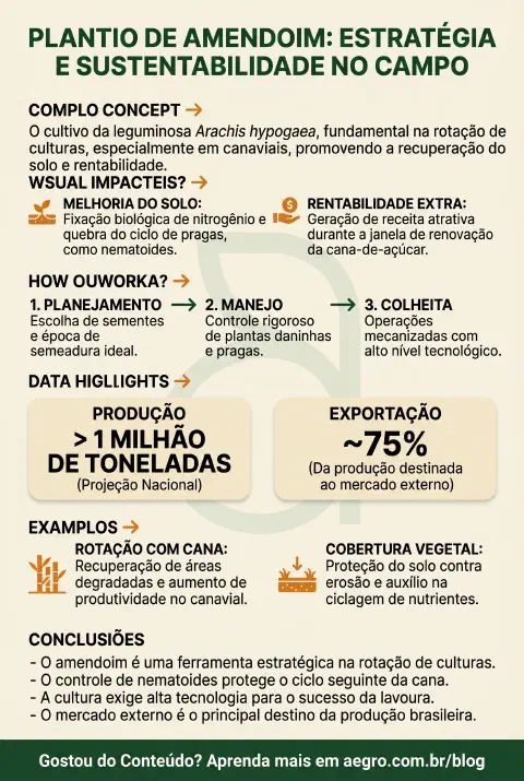 Infográfico educativo sobre Amendoim Plantio
