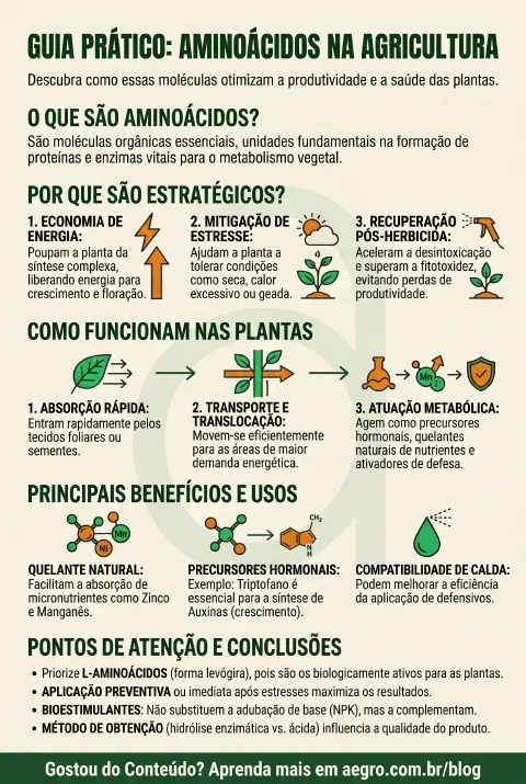 Infográfico educativo sobre Aminoacido Para Plantas