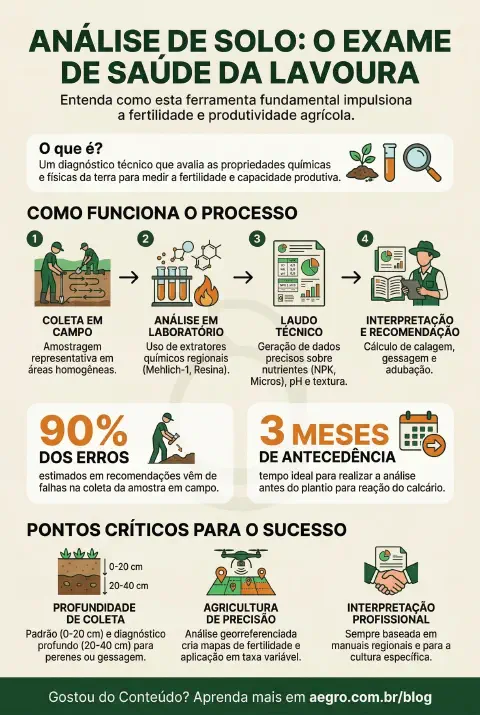 Infográfico educativo sobre Análise De Solo