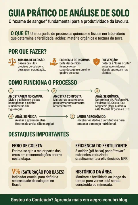 Infográfico educativo sobre Analise Solo
