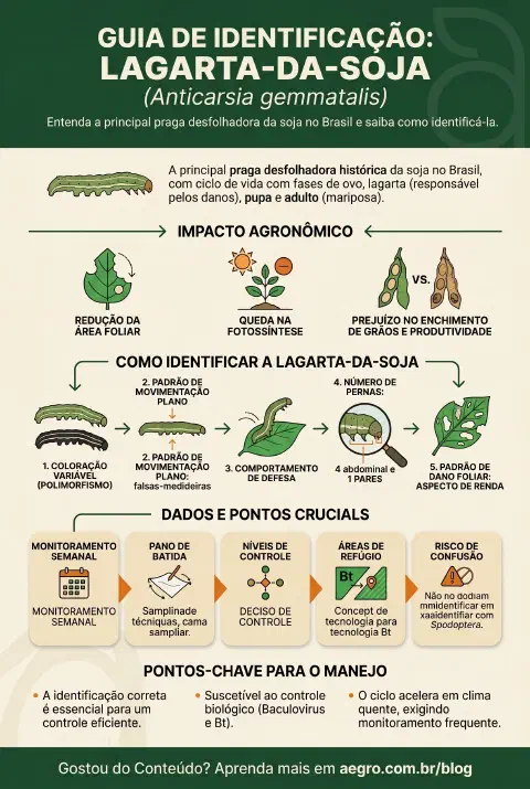 Infográfico educativo sobre Anticarsia Gemmatalis