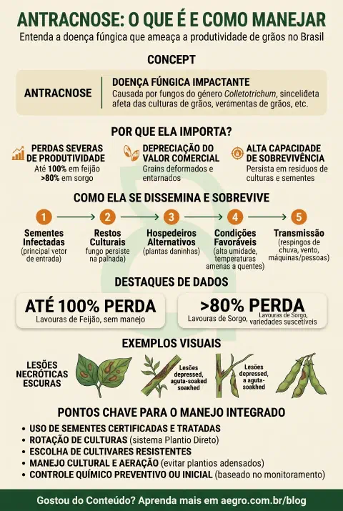 Infográfico educativo sobre Antracnose