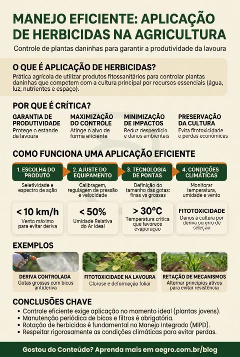 Infográfico educativo sobre Aplicação De Herbicidas