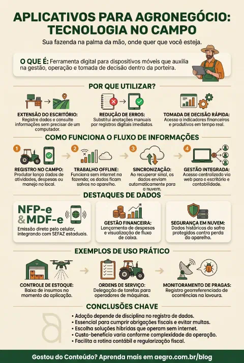Infográfico educativo sobre Aplicativo Para Agronegócio
