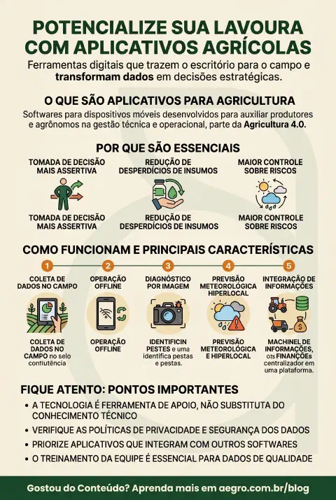 Infográfico educativo sobre Aplicativos Para Agricultura