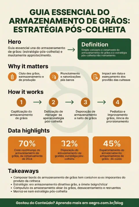 Infográfico educativo sobre Armazenamento De Grãos