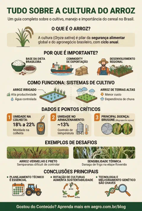 Infográfico educativo sobre Arroz