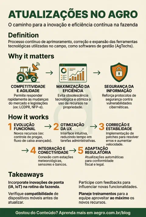 Infográfico educativo sobre Atualizacoes