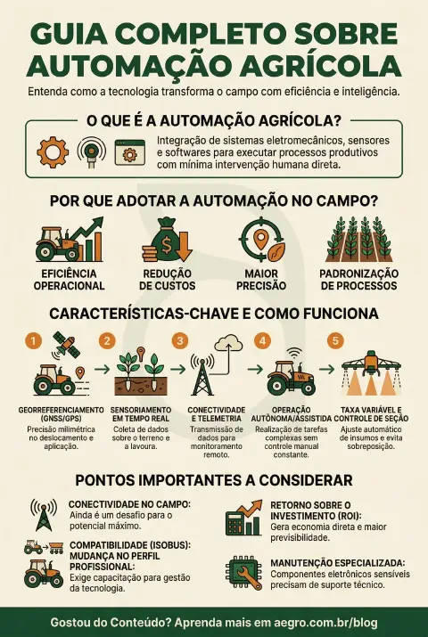 Infográfico educativo sobre Automação Agrícola