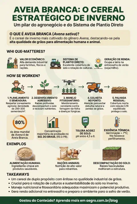Infográfico educativo sobre Aveia Branca