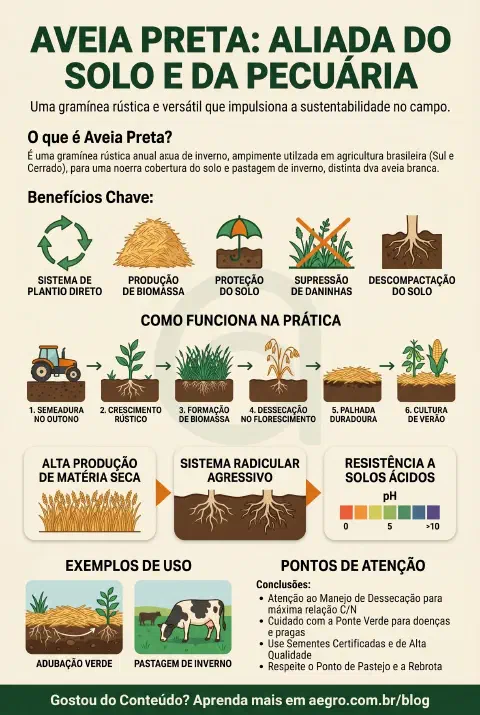 Infográfico educativo sobre Aveia Preta