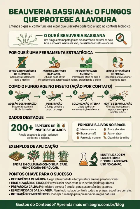 Infográfico educativo sobre Beauveria Bassiana