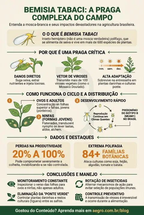 Infográfico educativo sobre Bemisia Tabaci