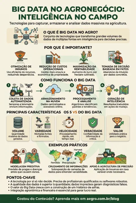 Infográfico educativo sobre Big Data No Agronegócio